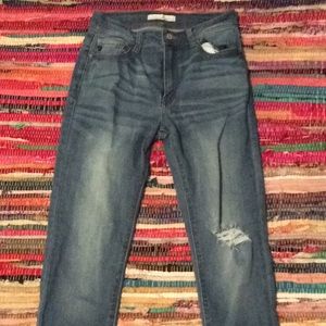 Skin tight ripped jeans